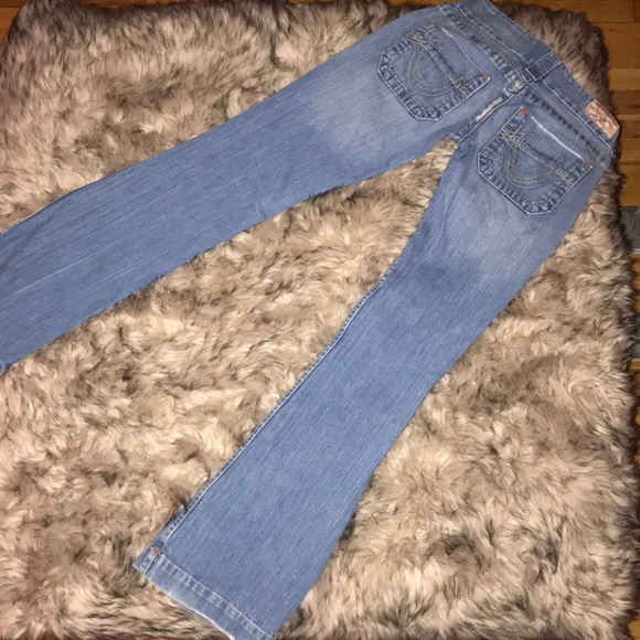 TRUE RELIGION “Sammy” Light Wash Distressed Denim - Picture 6 of 8